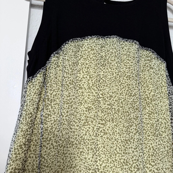 Rosanna&Co Made in Italy Silk Sleeveless Animal Print Midi Dress Black Yellow L - Picture 2 of 9